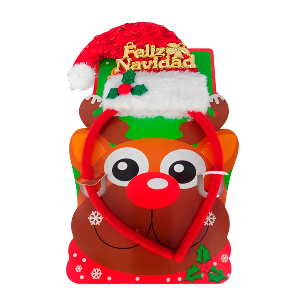 1pz diadema con mini gorro de santa claus con lentejuela, frase de fe…