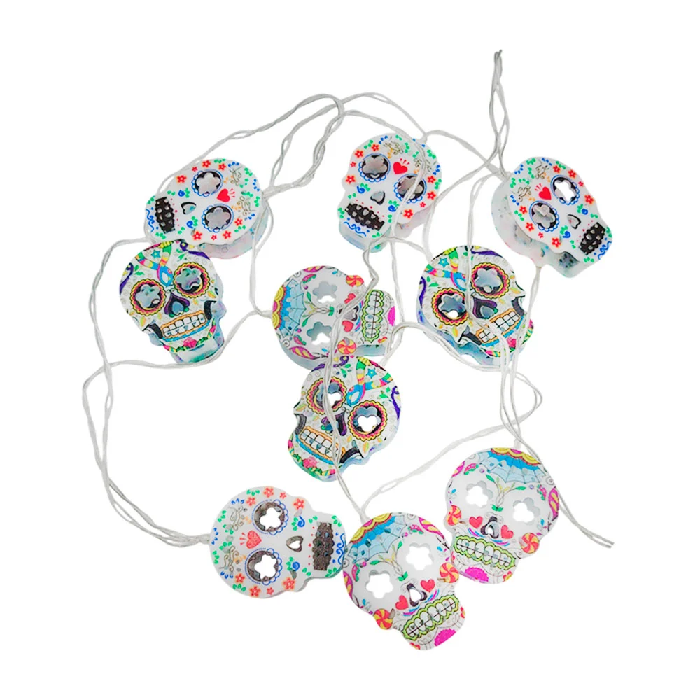 Serie - guirnalda decorativa de calaveras catrinas, 2mts / y1138