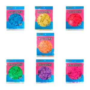 Paquete con 100pz globos de latéx en color liso tono pastel, variedad…