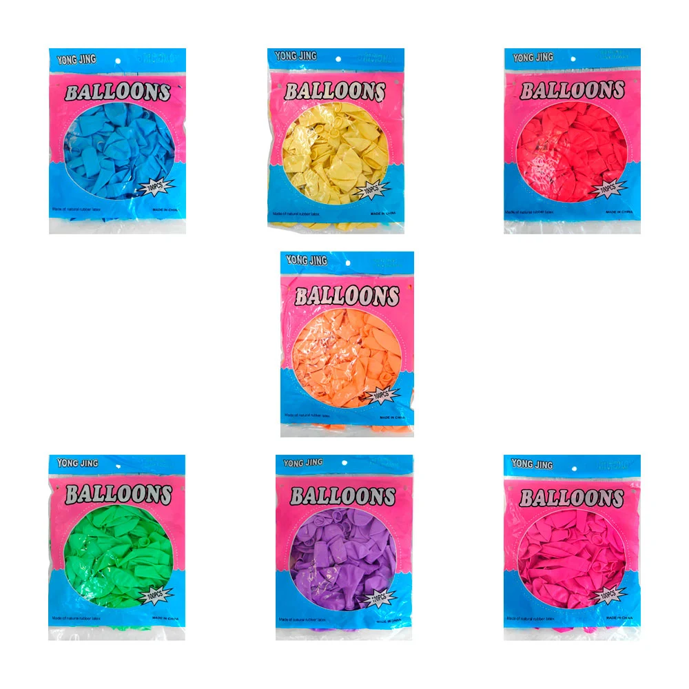 Paquete con 100pz globos de latéx en color liso tono pastel, variedad…