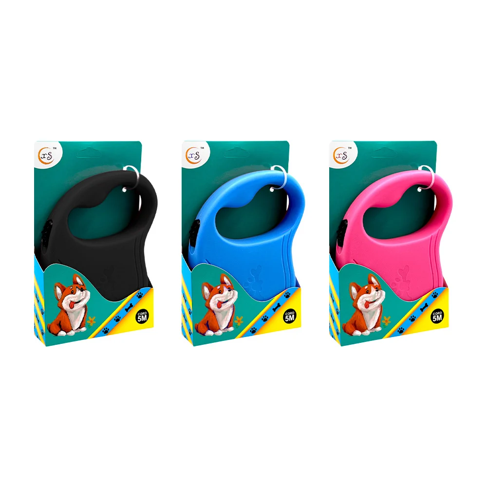 Correa retractil de 5mts diseño ergonómico con seguro, color surtido …
