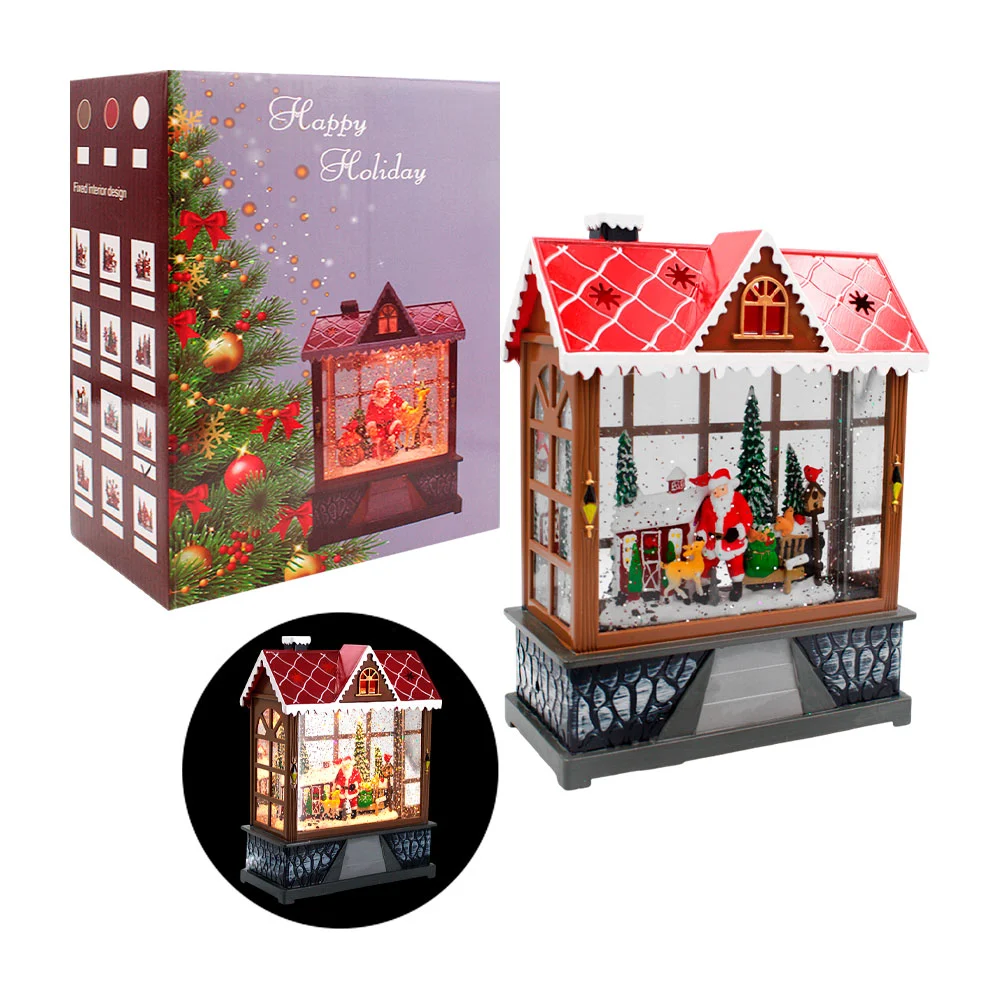 Adorno navideño decorativo en forma de casa músical con luz, variedad…