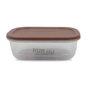 Tupper de plástico pequeño rectangular, con un compartimento / hua hu…