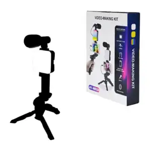 Kit para grabar videos microfono + luz exterior, soporte para el celu…
