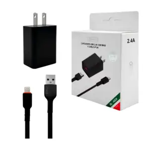 Cubo cargador byz de 12w entrada usb, en color negro / bl-a024
