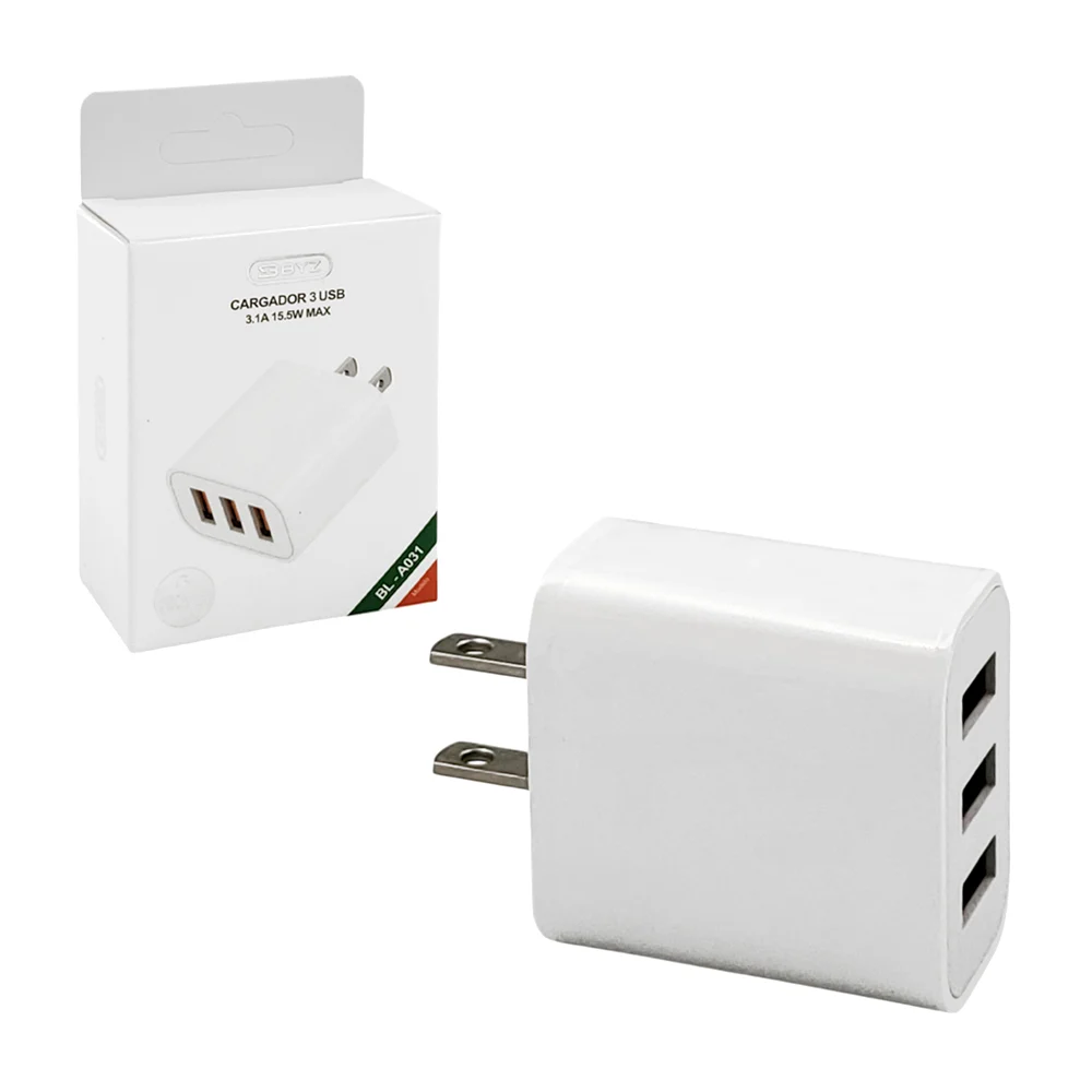 Cubo byz cargador de 15.5w con 3 puertos de carga usb / bl-a031