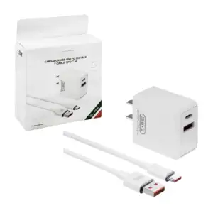 Cubo cargador byz para carga rápida 38w, entrada usb y usb-c / bl-a045