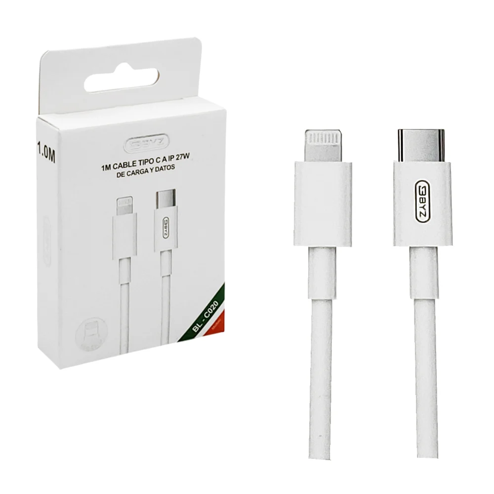 Cable byz para transferencia de datos y carga rápida 27w de tipo c a …
