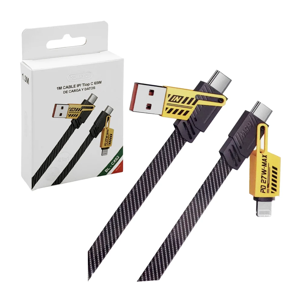 Cable byz desmontable 4 en 1, usb - lightning a tipo-c, carga rápida …