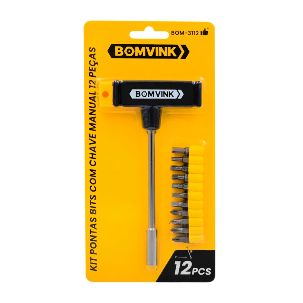 Desarmador en t manual, con 12 puntas intercambiables de acero / bom-…