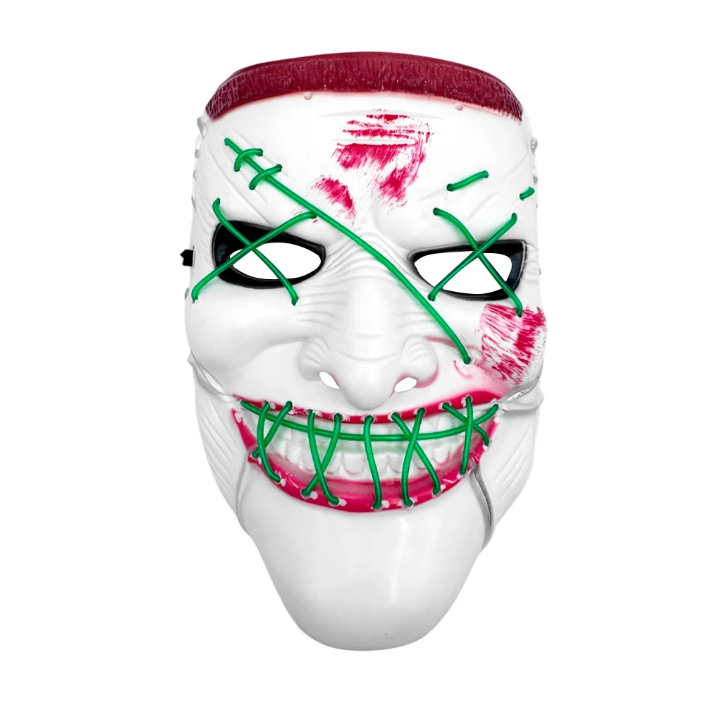 Máscara led con forma de personaje siniestro con detalles de sangre f…