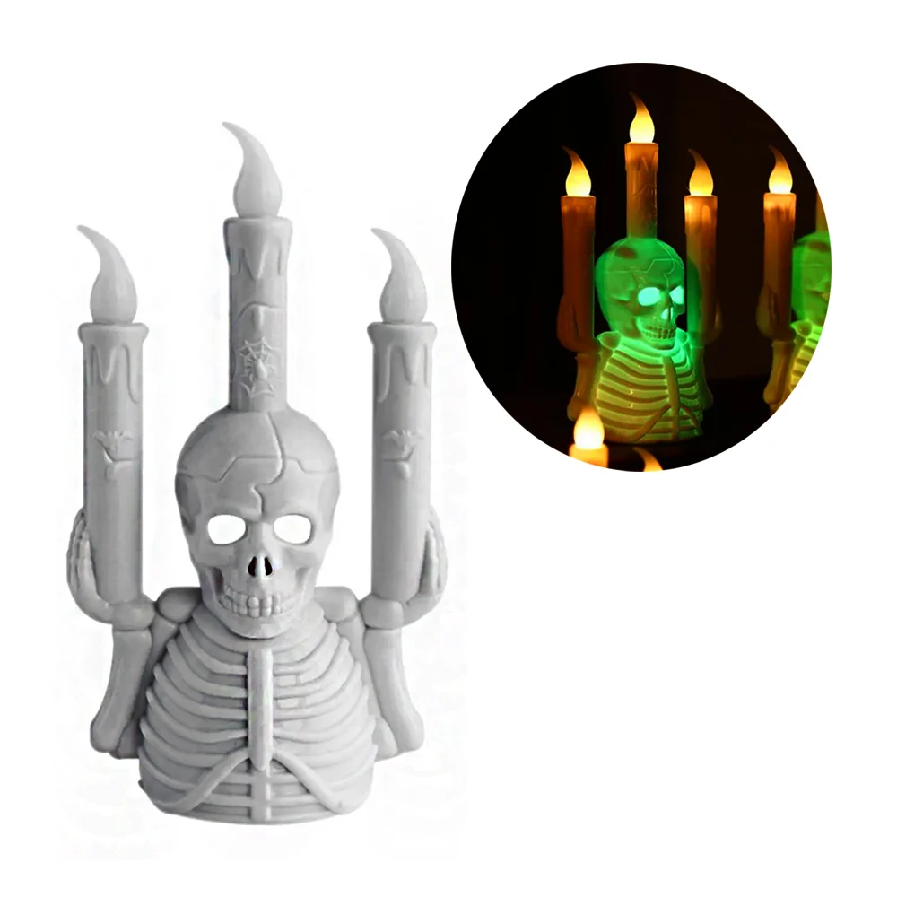 Mini vela decorativa led con forma de esqueleto con velas adheridas /…