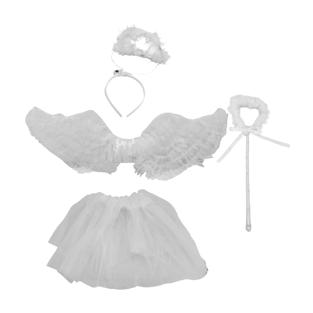 Set con disfraz infantil de angelita, con diadema, alas y varita led …