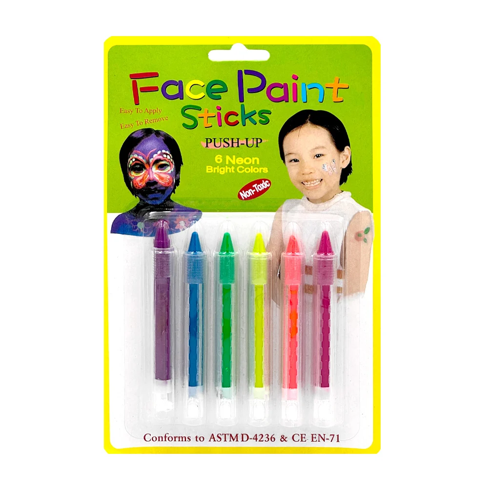 Paquete con 6 lápices de maquillaje facial de color neón para fiesta,…