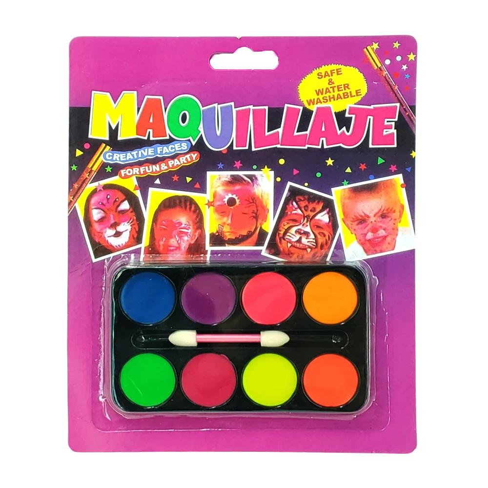 Set de maquillaje para disfraz de halloween con 8 colores y mini apli…