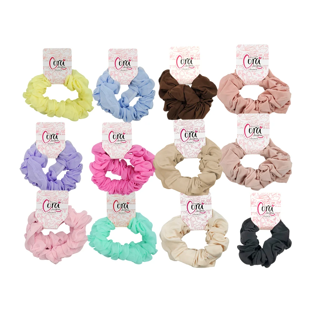 Paquete con 12 blísters con dos donas corrugadas de tela, colores var…