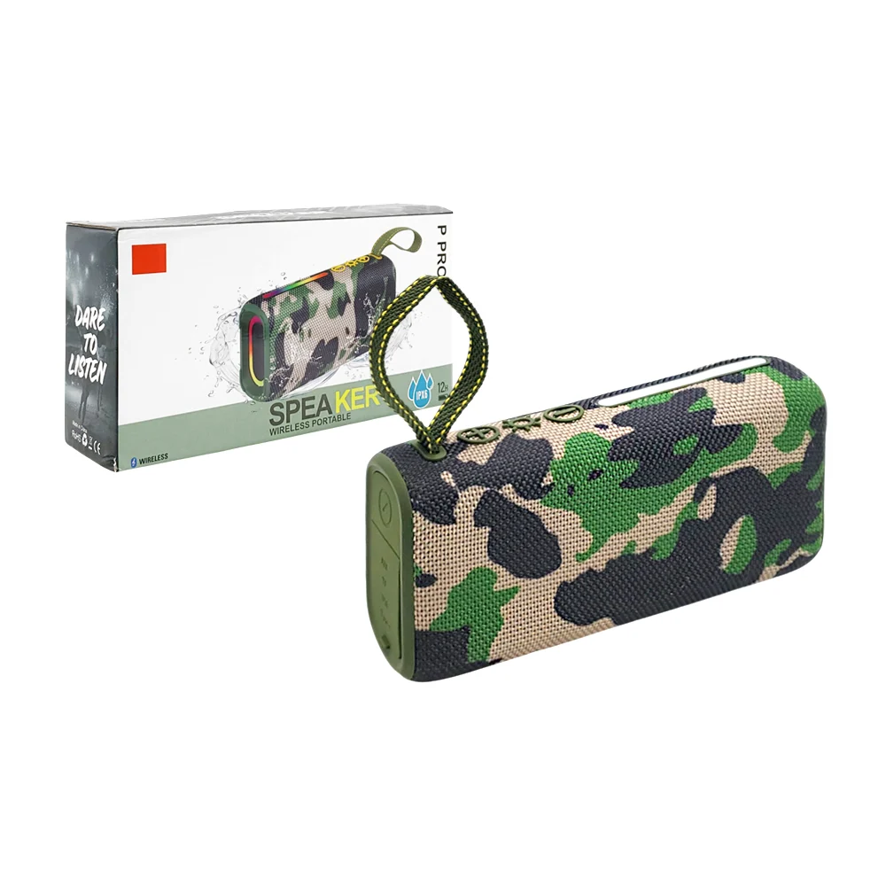 Bocina rectangular p pro5 con puerto usb-tf y luces rgb, ipx6 / fm-520