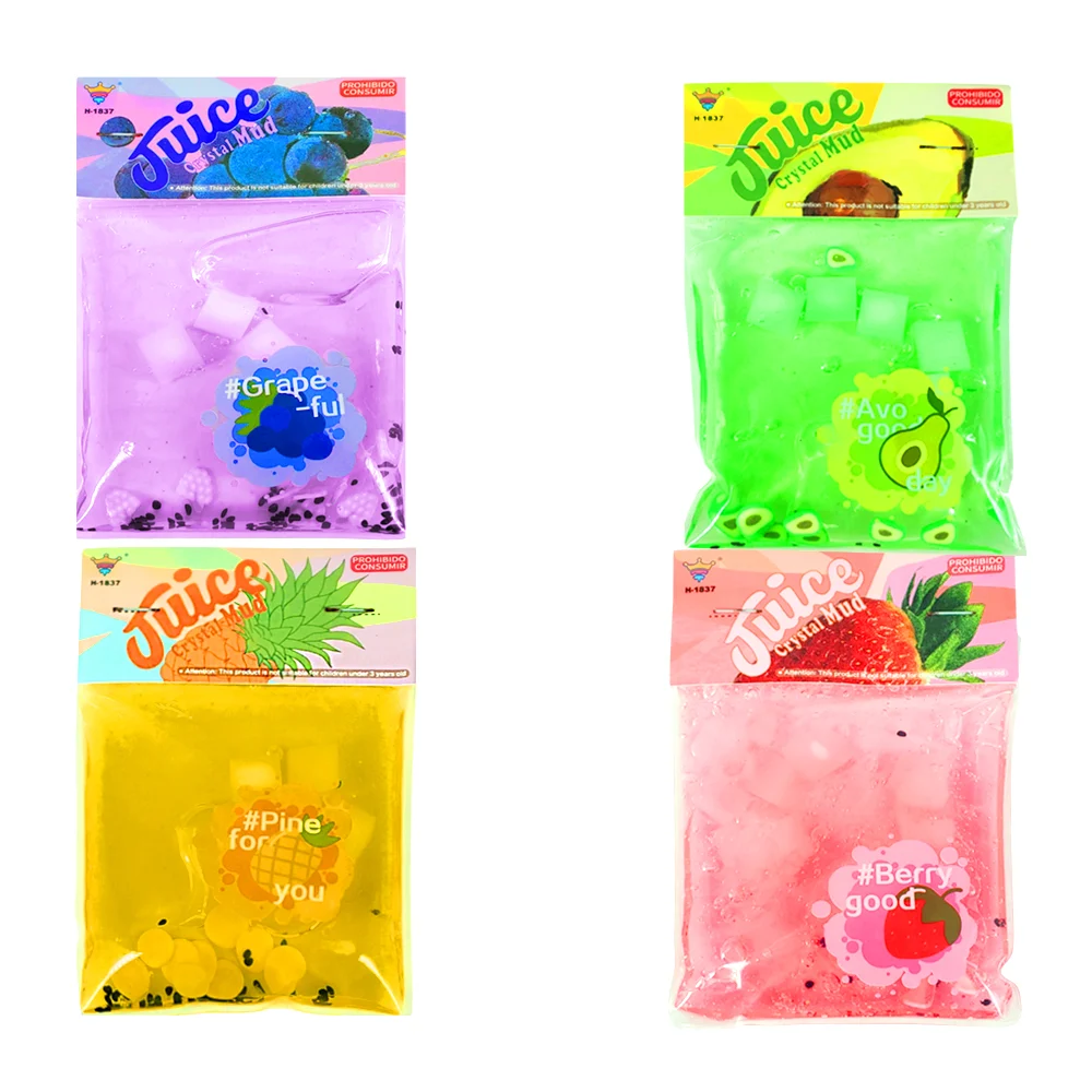 Bolsa con slime tipo jugo de fruta, varios colores / juice crystal mu…