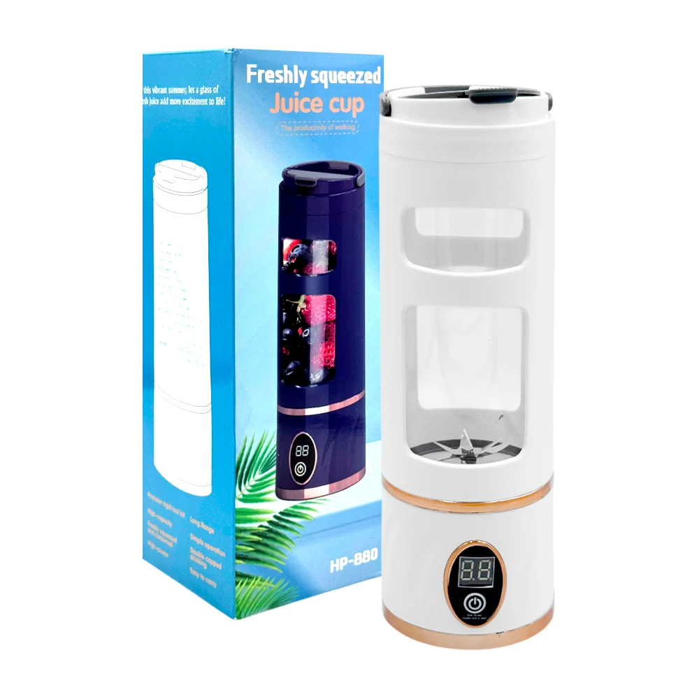 Botella recargable con aspas licuadoras para jugos caseros, colores v…