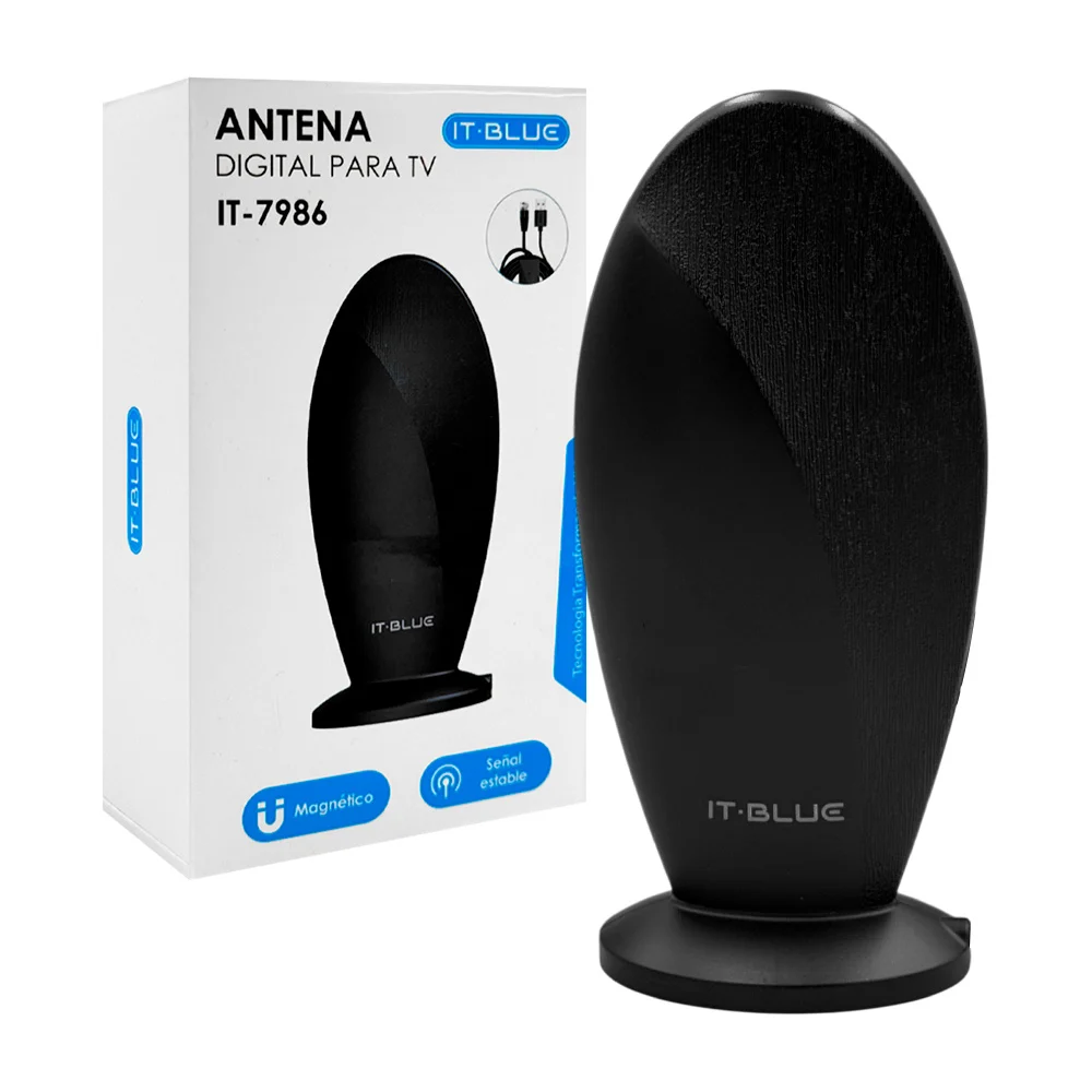 Antena digital para tv con entrada usb y forma ovalada