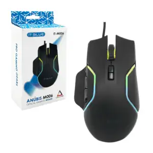 Ratón gamer alámbrico, con cable mallado, botones laterales e ilumina…