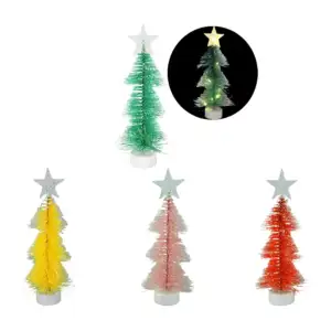 Mini pino led con estrella para decoración navideña, 19cm, variedad d…