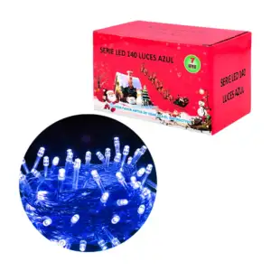 Serie navideña de 7m con cable transparente y 140 luces en color azul…