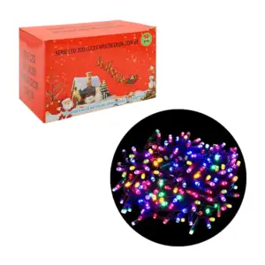 Serie navideña de 10m con cable negro y 200 luces multicolor con v8 /…