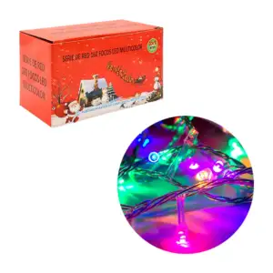 Serie de red navideña de 2x1m con cable transparente y 160 luces mult…