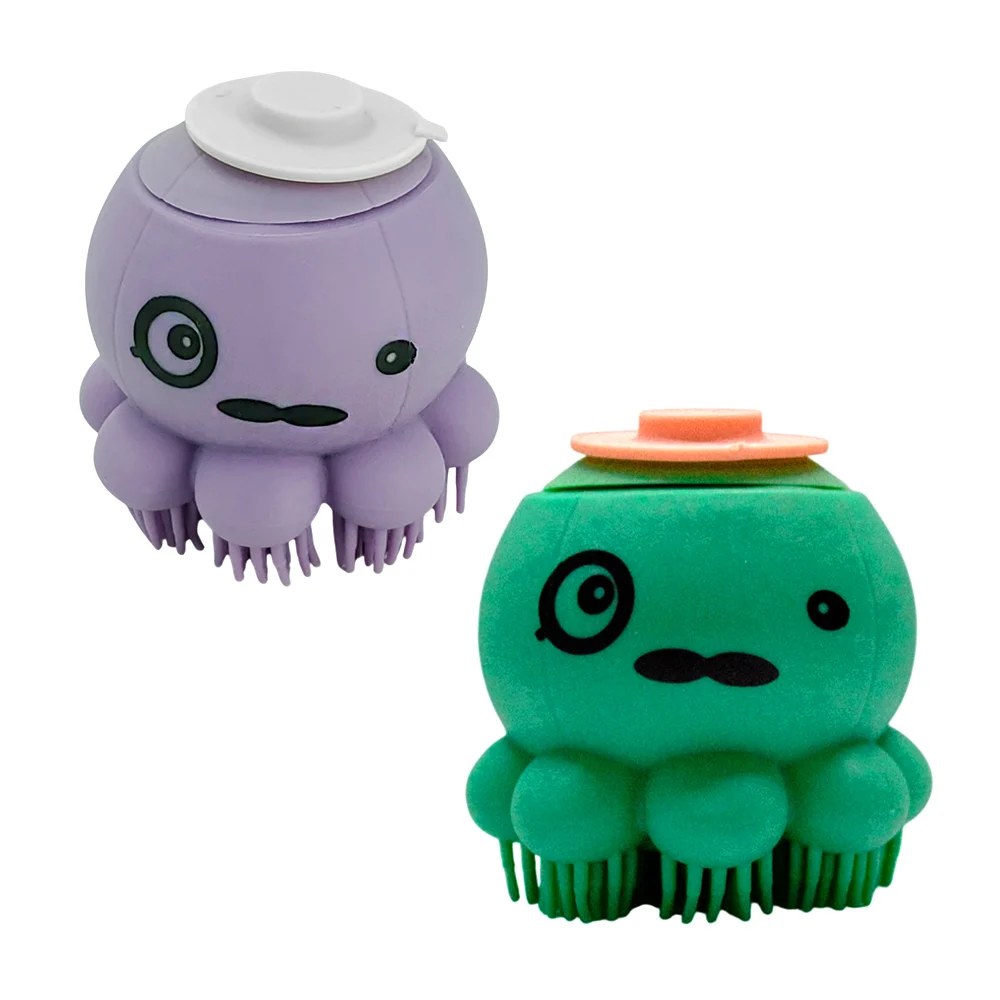 Cepillo para bañar a las mascotas forma de pulpo dispensador de shamp…