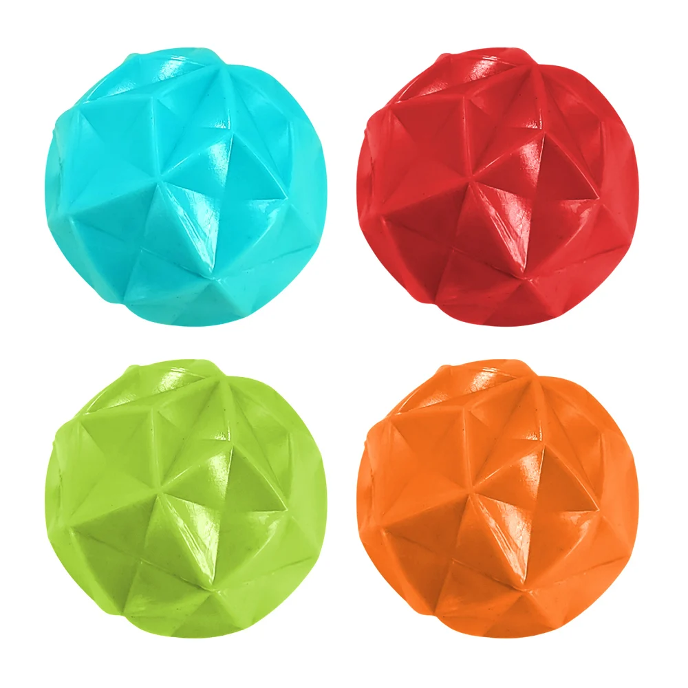 Pelota mordedera chillona con relieve de triángulos para mascotas, color surtido