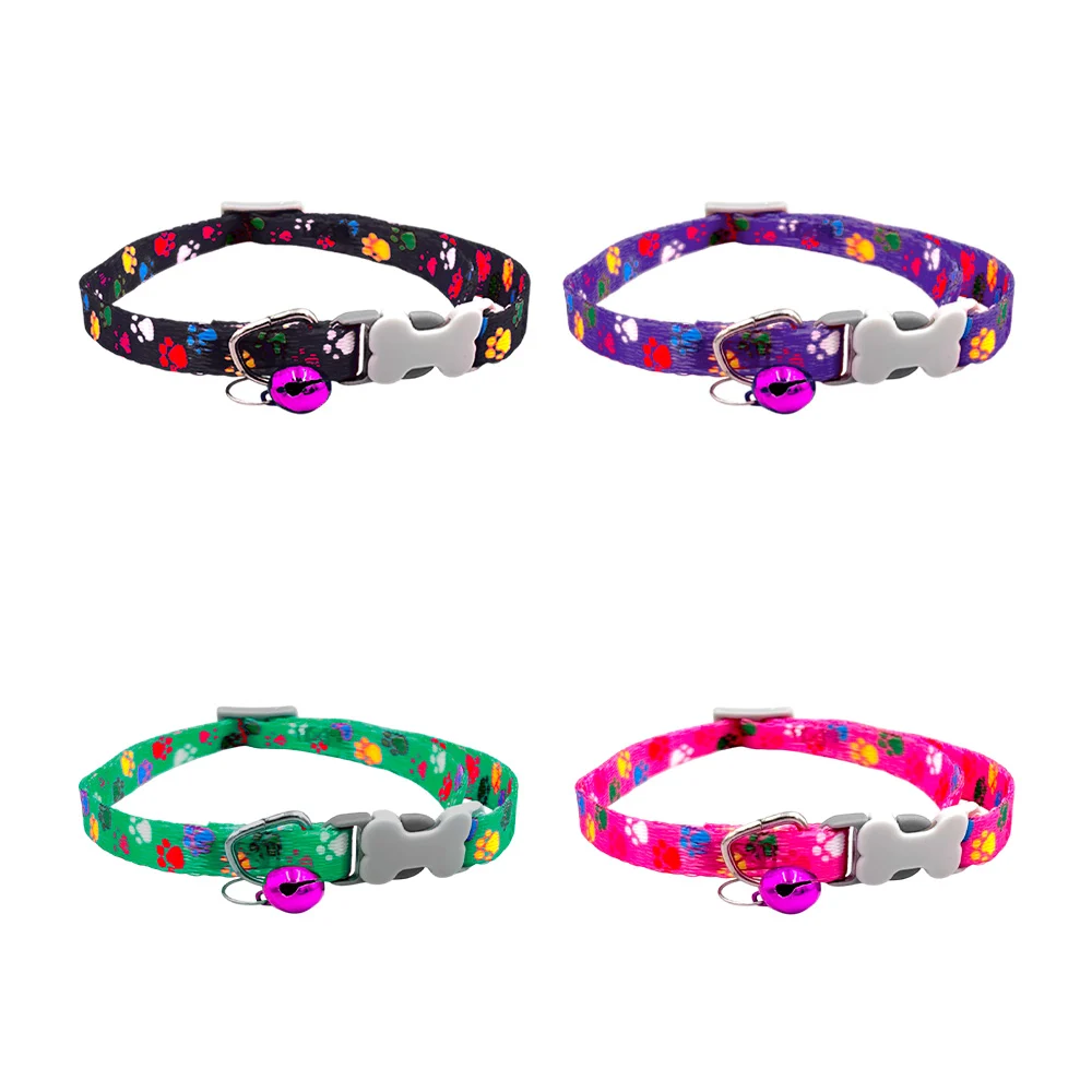 1pz collar pequeño con estampado de huellitas y broche de hueso, colo…
