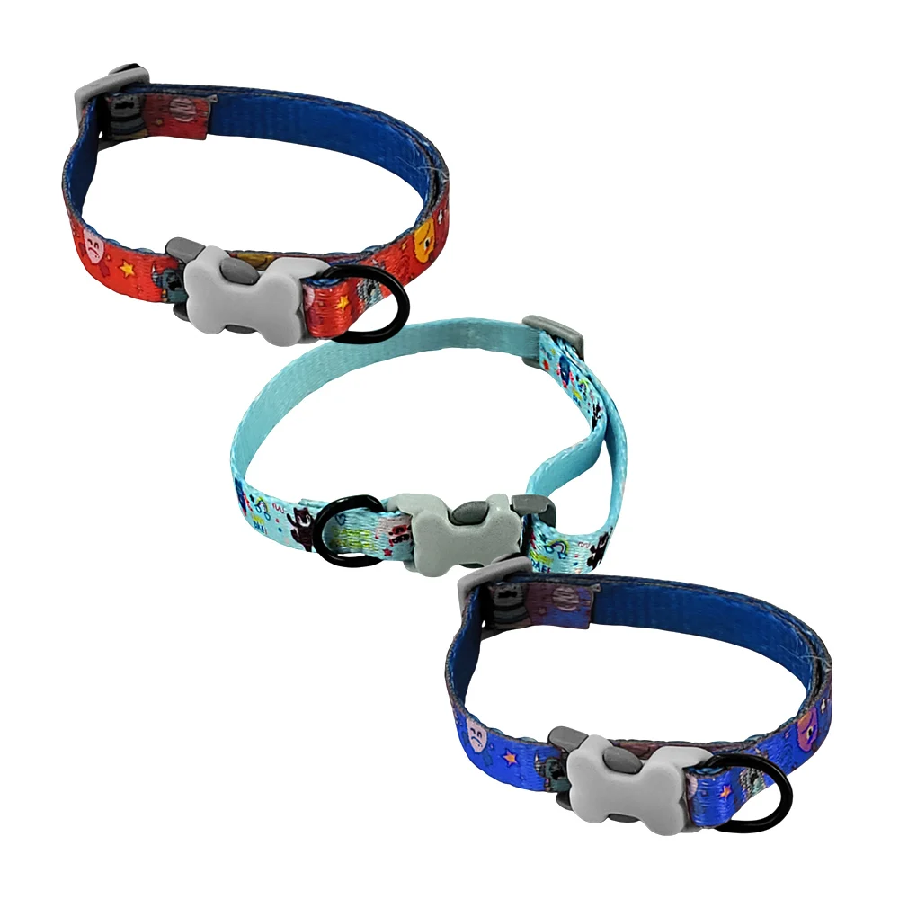 1pz collar pequeño ajustable para mascotas tela estampada de monstruo…