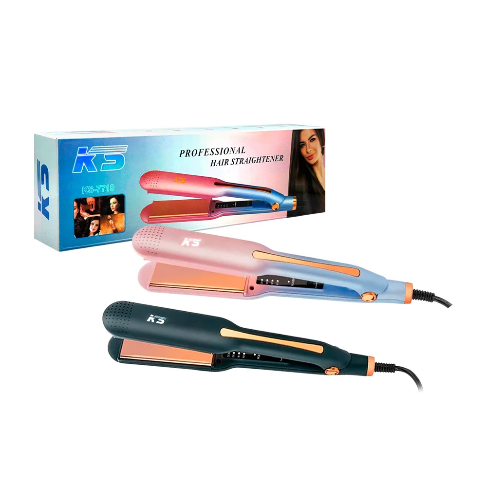 Plancha profesional, de plástico con bordes metálicos e indicador de …