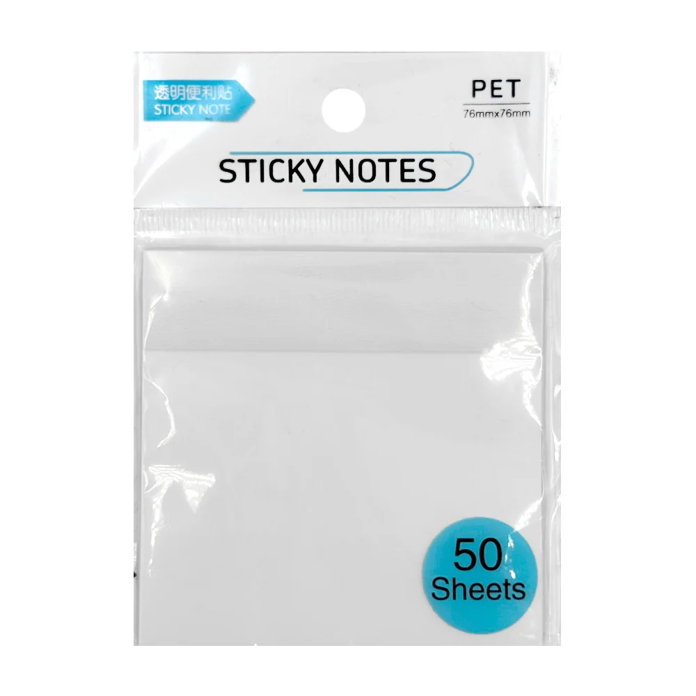 Paquete de 50 post it - notas adhesivas transparentes, 76x76mm / stic…