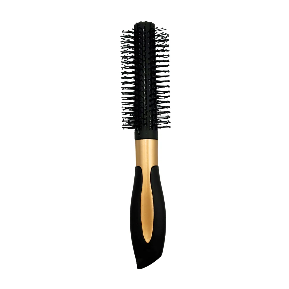 Cepillo redondo para cabello grande, de plástico bicolor y detalles m…