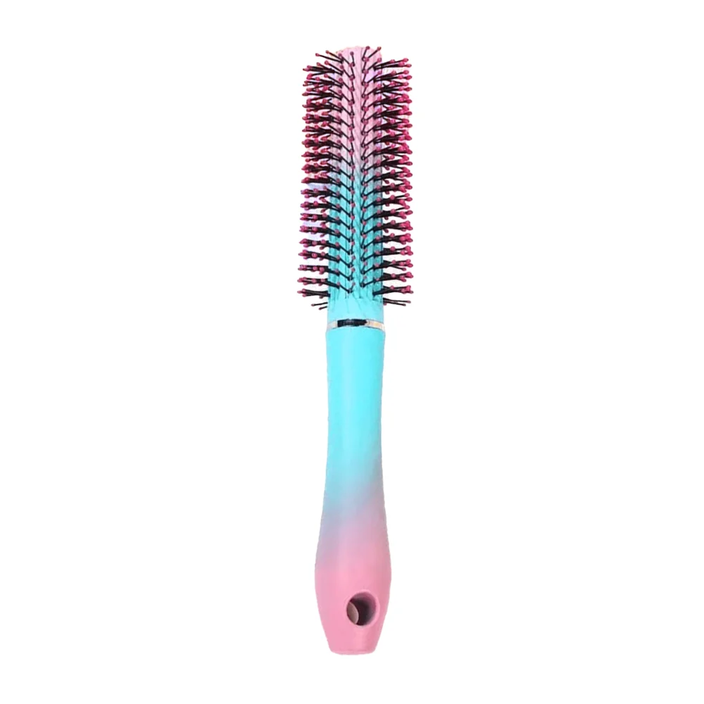 1pza Cepillo cilíndrico para el cabello, de plástico bicolor, con ani…
