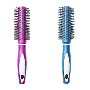 Cepillo redondo para cabello grande, de plástico bicolor y medida de …