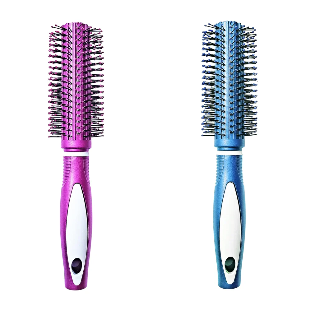 Cepillo redondo para cabello grande, de plástico bicolor y medida de …