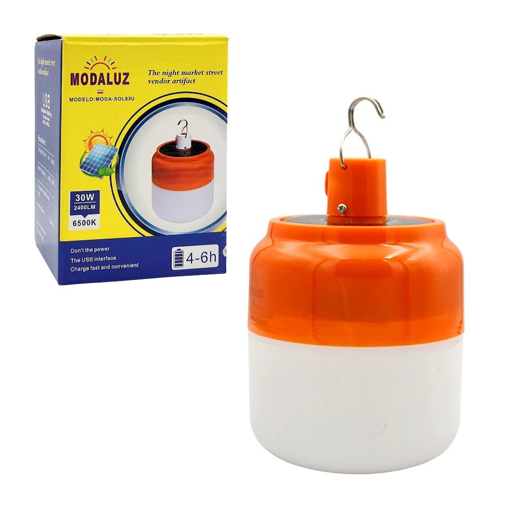 Lámpara de emergencia solar modaluz con asa colgante, 30w / moda-sol8…