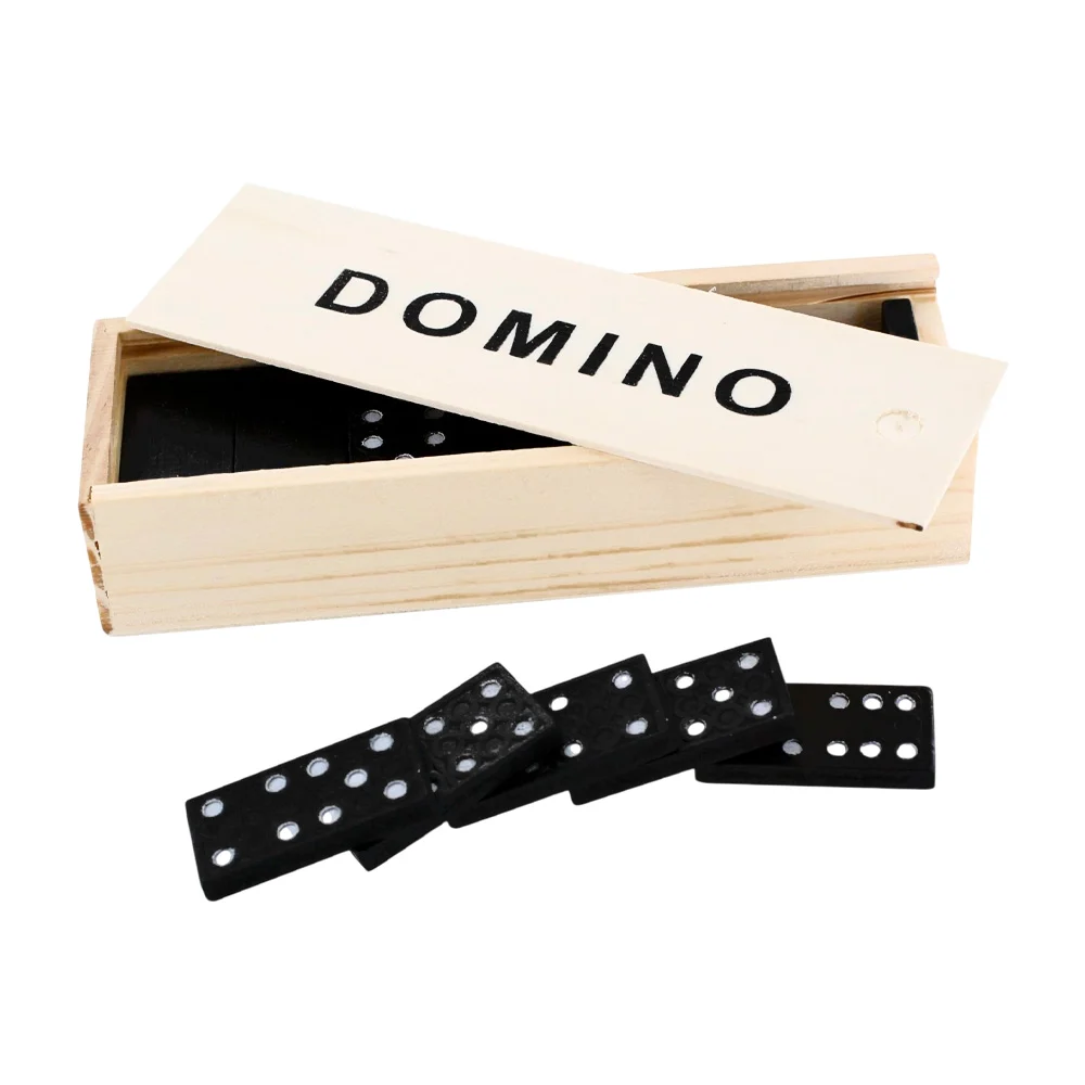 Juego de mesa dominó con estuche y fichas de madera / mt064