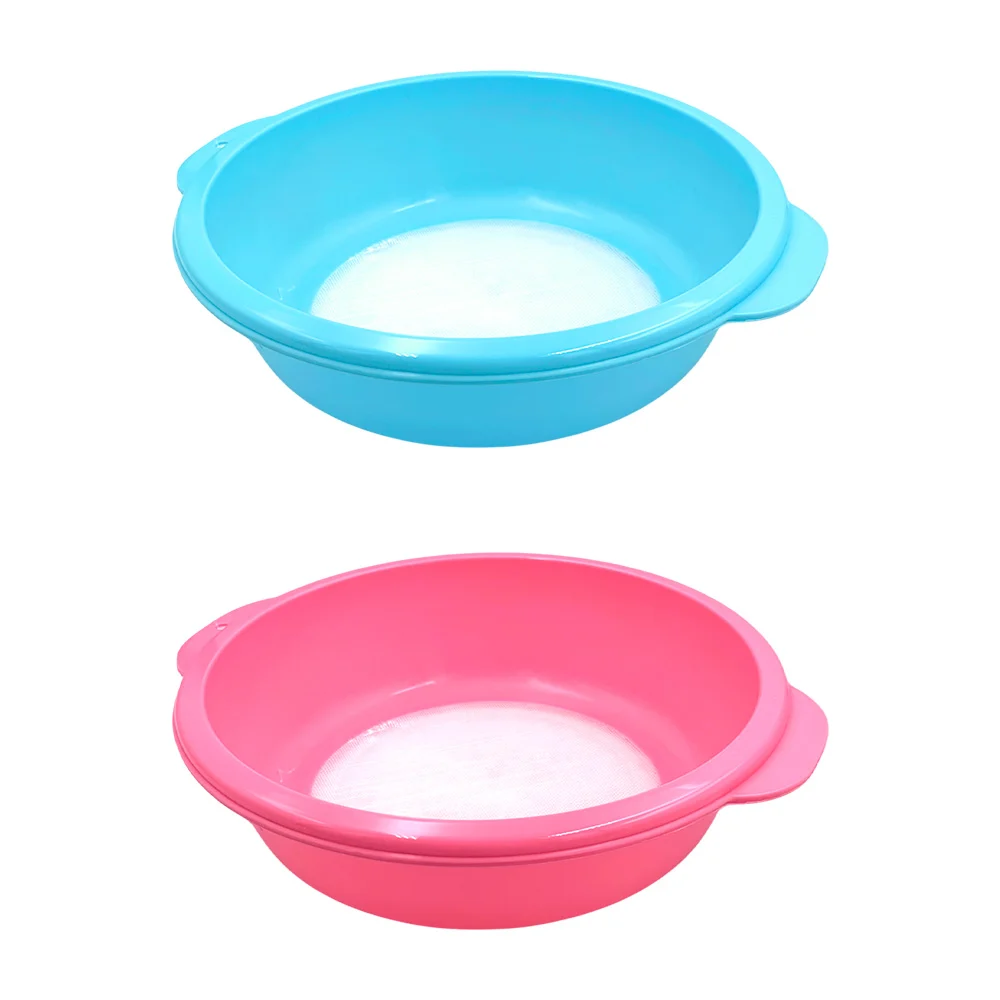Colador grande, redondo, con mango de plástico liso, colores varios /…