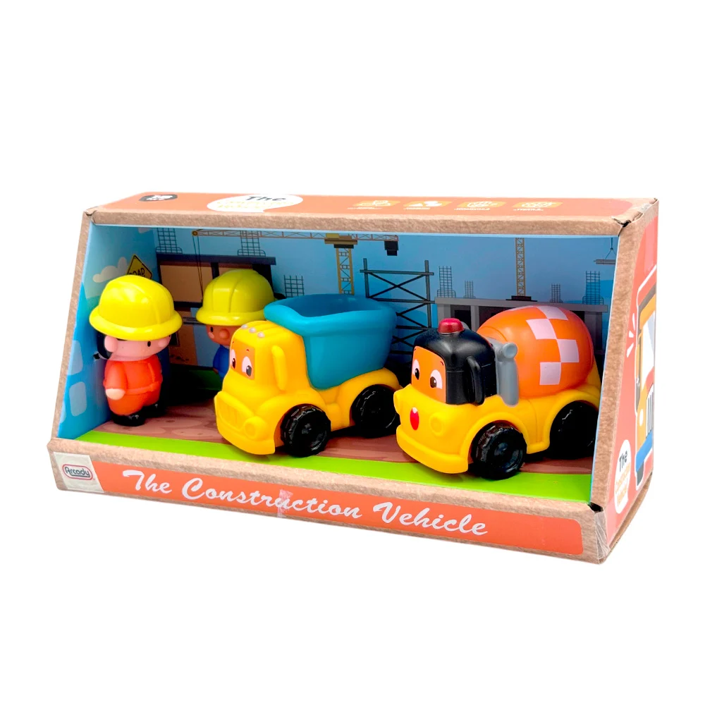 Paquete con 2 carritos de construcción con diseño infantil + 2 constr…