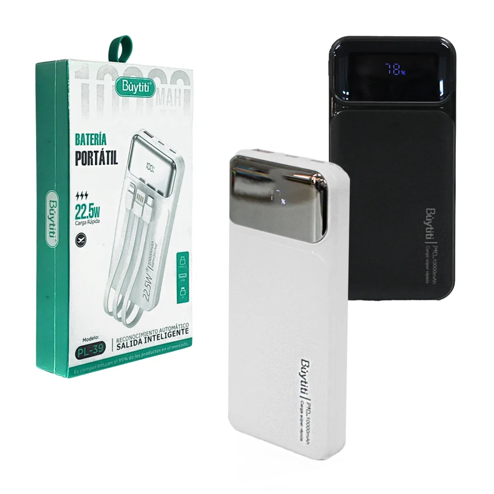 Power bank 10000mah con pantalla digital, carga rápida y múltiples co…