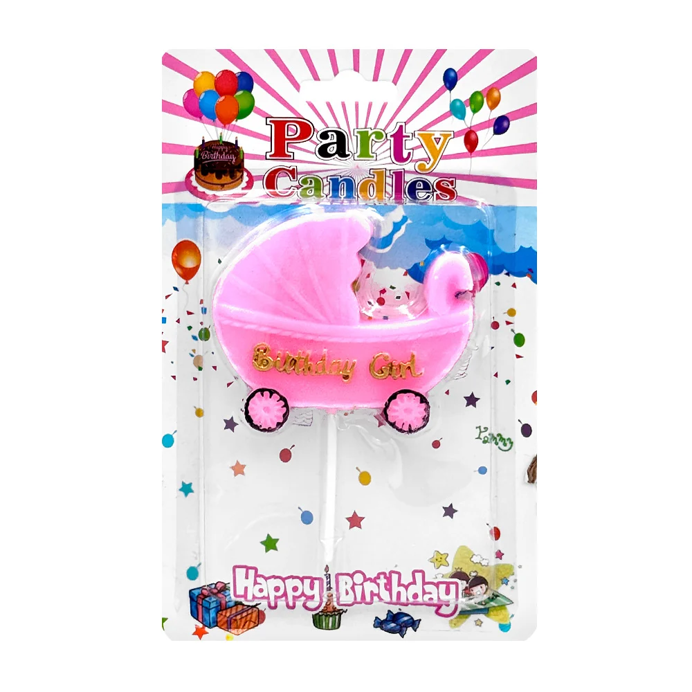 1pz vela birthday girl con forma de carreola / qlz0311
