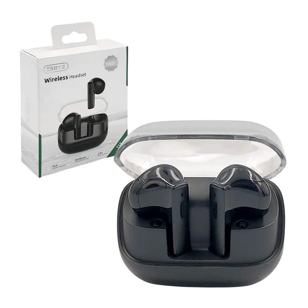 Audifonos byz inalámbricos cortos ergonómicos + estuche de carga / t13