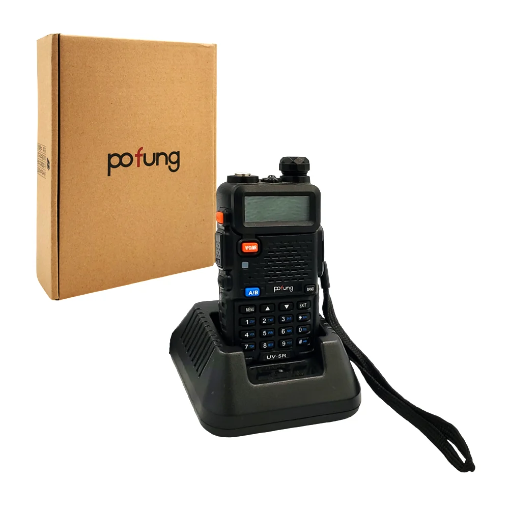 Radio walkie talkie con botones frontales, mini pantalla led y asa ag…