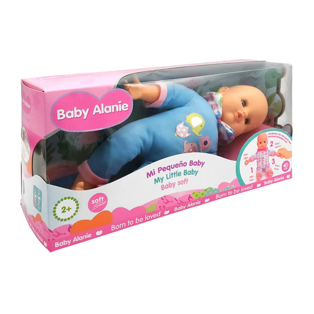 Muñeca baby alanie con sonido de bebé y mameluco, variedad de modelos…