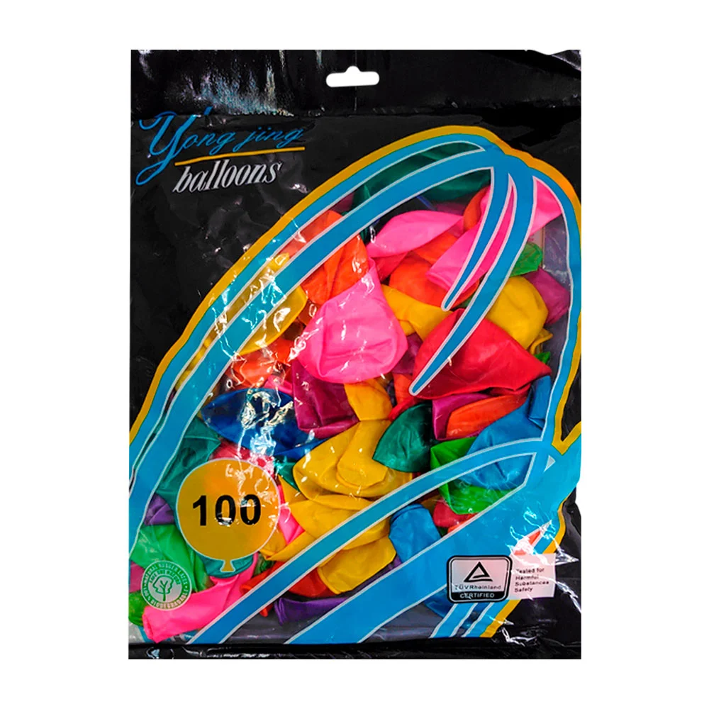 Paquete con 100pz de globos de látex en color intenso, color surtido …