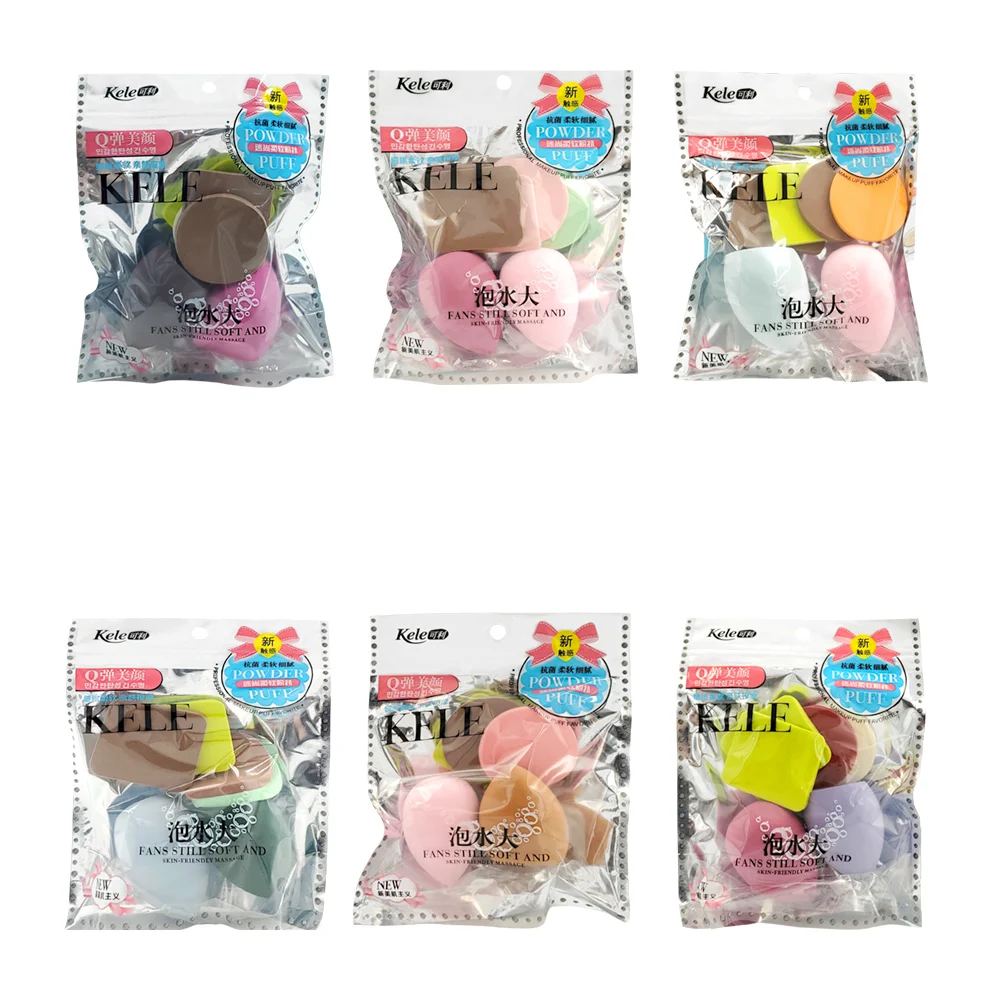 Paquete con 6 esponjas para maquillaje con 3 diferentes tipos, color …
